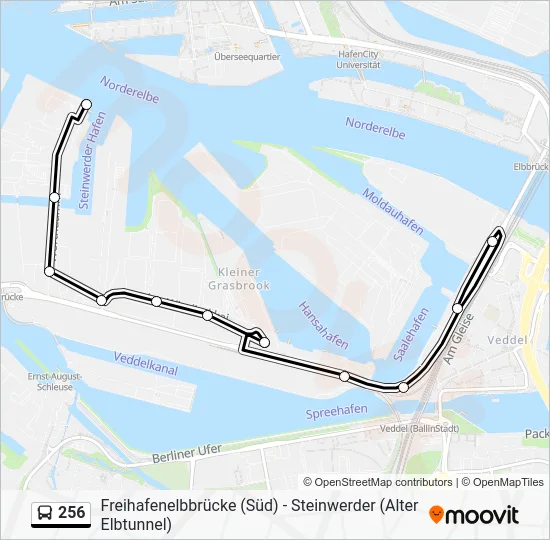 Автобус 256: карта маршрута