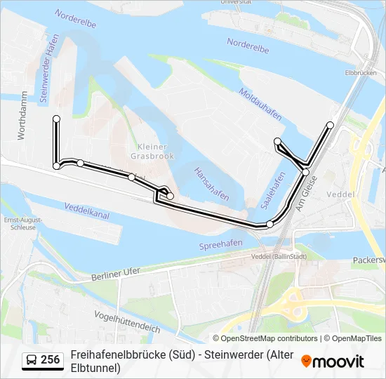 Автобус 256: карта маршрута