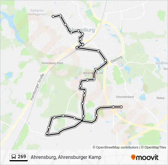 Автобус 269: карта маршрута