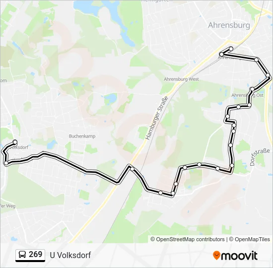 Автобус 269: карта маршрута