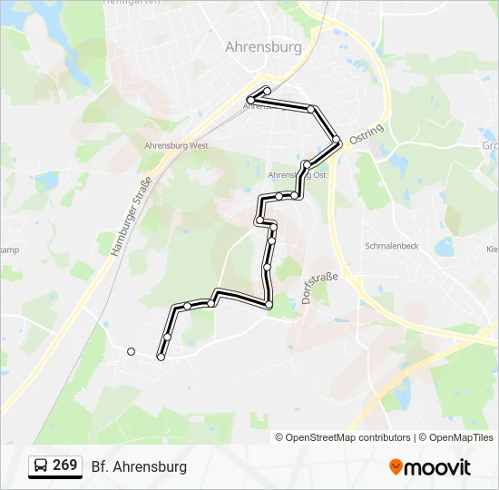 Автобус 269: карта маршрута