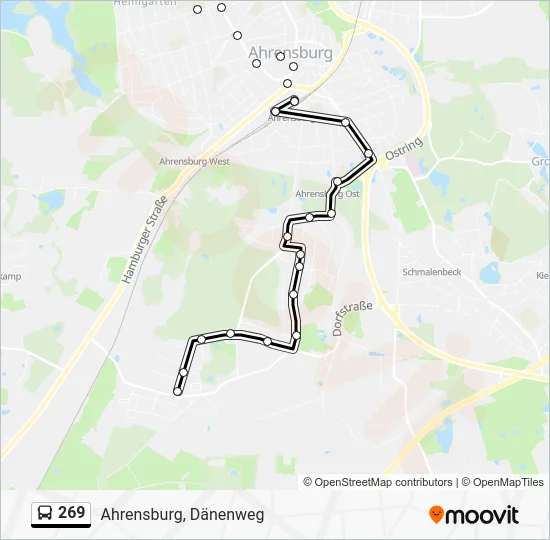 Автобус 269: карта маршрута