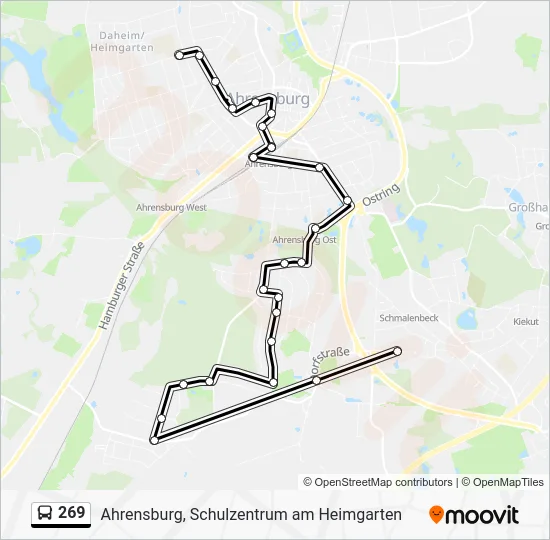 Автобус 269: карта маршрута