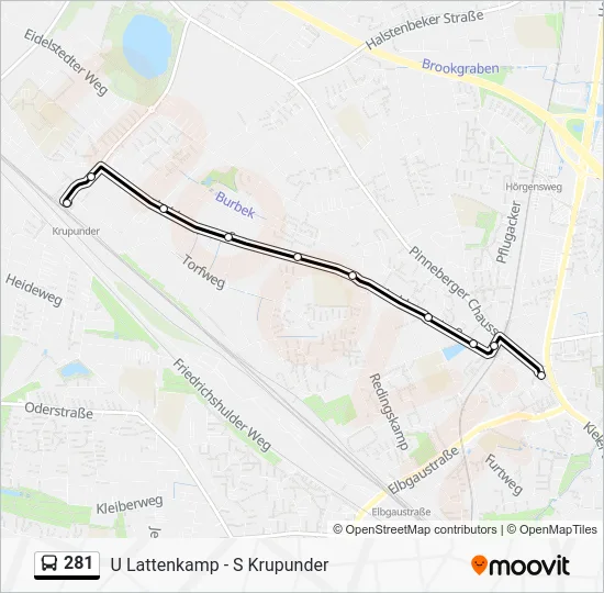 Автобус 281: карта маршрута