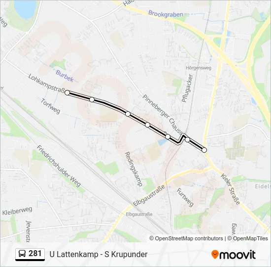 Автобус 281: карта маршрута
