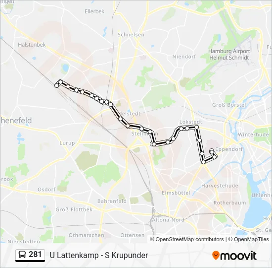 Автобус 281: карта маршрута
