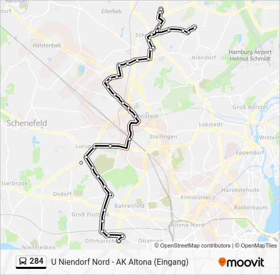 Автобус 284: карта маршрута