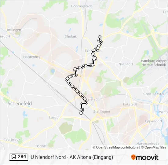 Автобус 284: карта маршрута