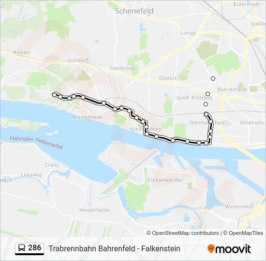 Автобус 286: карта маршрута