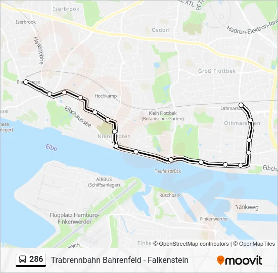 Автобус 286: карта маршрута