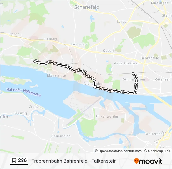Автобус 286: карта маршрута