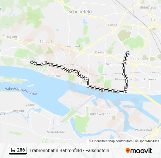 Автобус 286: карта маршрута