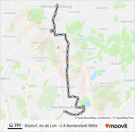 Автобус 293: карта маршрута