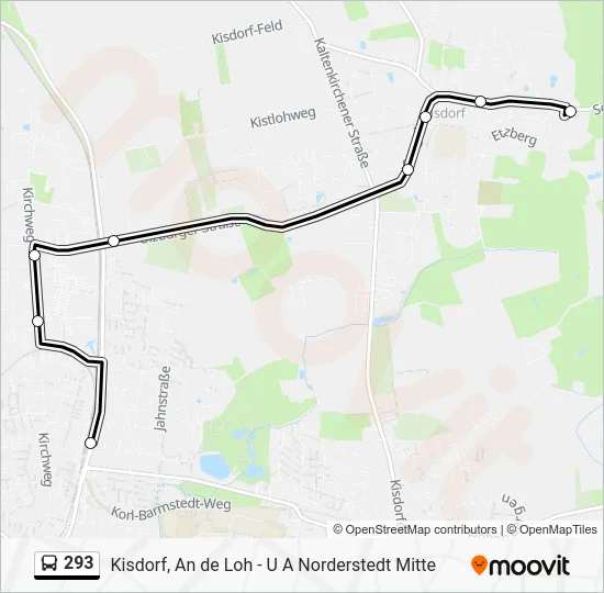 Автобус 293: карта маршрута