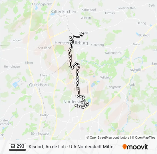 Автобус 293: карта маршрута