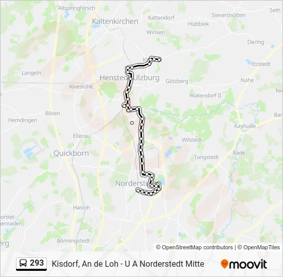 Автобус 293: карта маршрута