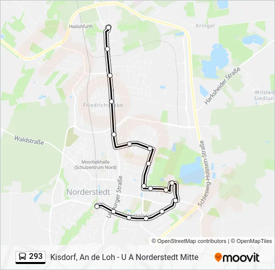 Автобус 293: карта маршрута