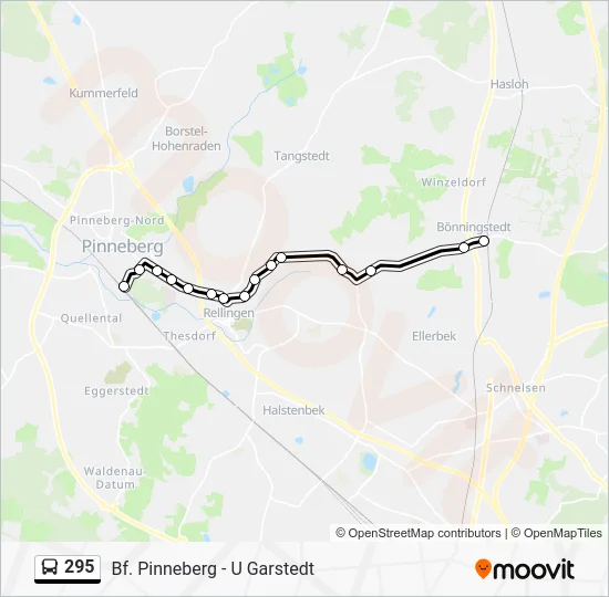 Автобус 295: карта маршрута