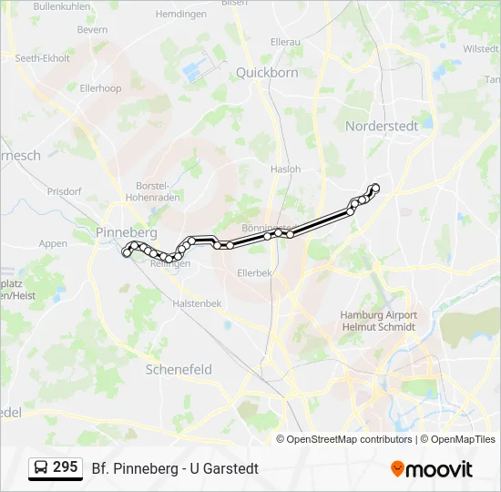 Автобус 295: карта маршрута