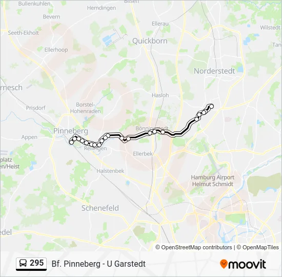 Автобус 295: карта маршрута