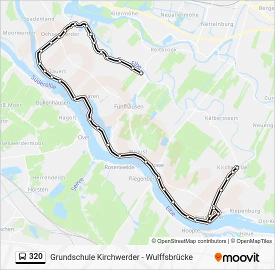 Автобус 320: карта маршрута