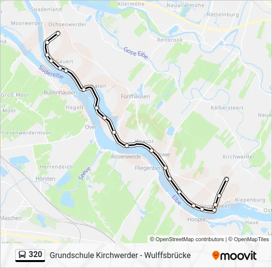 Автобус 320: карта маршрута