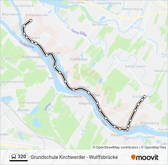 Автобус 320: карта маршрута