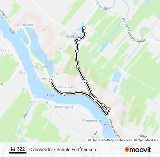 Автобус 322: карта маршрута