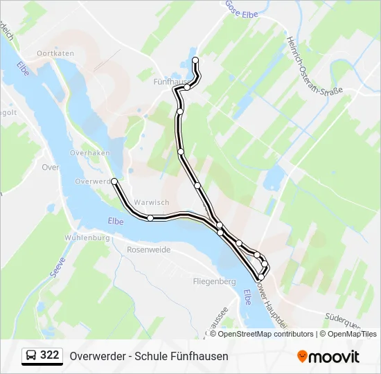 Автобус 322: карта маршрута