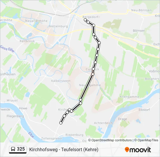 Автобус 325: карта маршрута