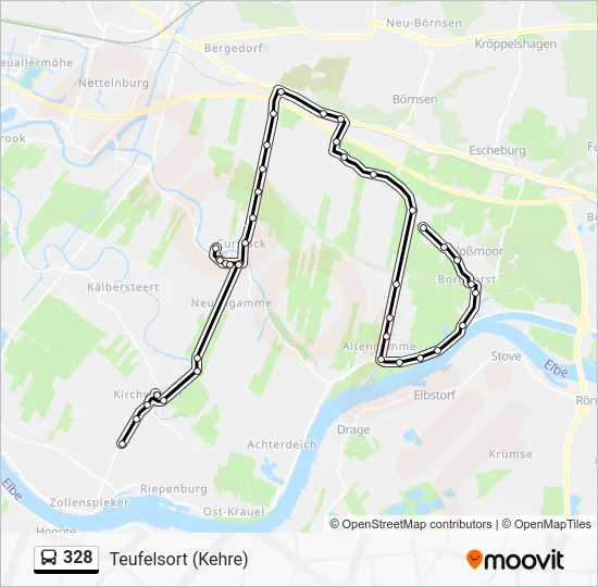 Автобус 328: карта маршрута