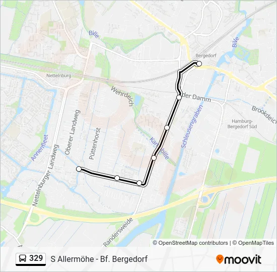 Автобус 329: карта маршрута