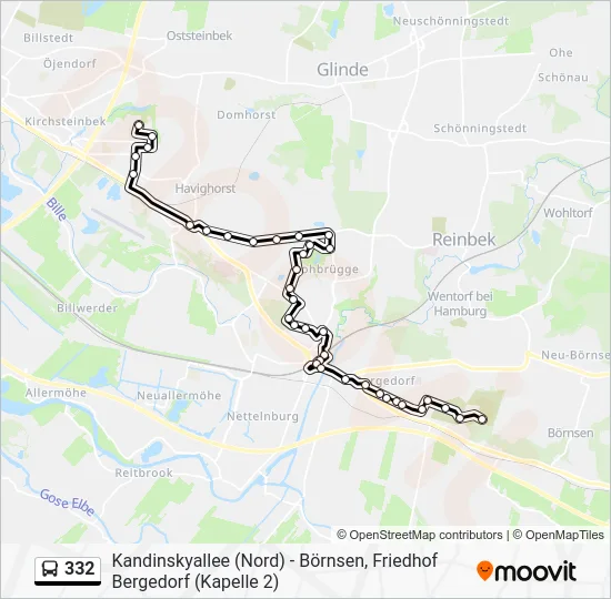 Автобус 332: карта маршрута
