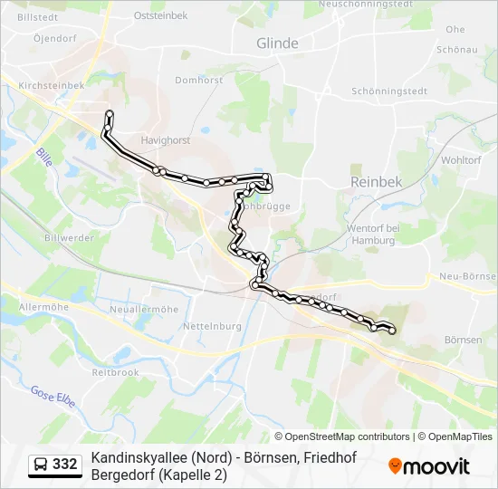 Автобус 332: карта маршрута