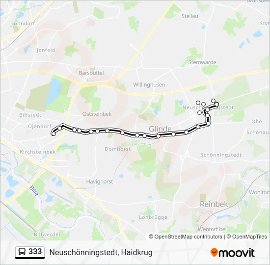 Автобус 333: карта маршрута