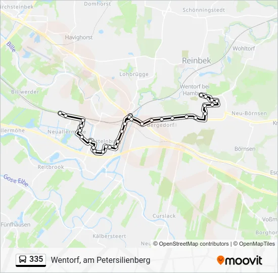 Автобус 335: карта маршрута