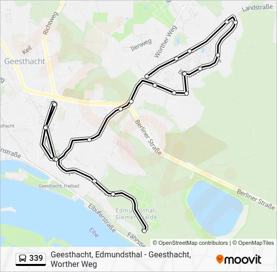 Автобус 339: карта маршрута