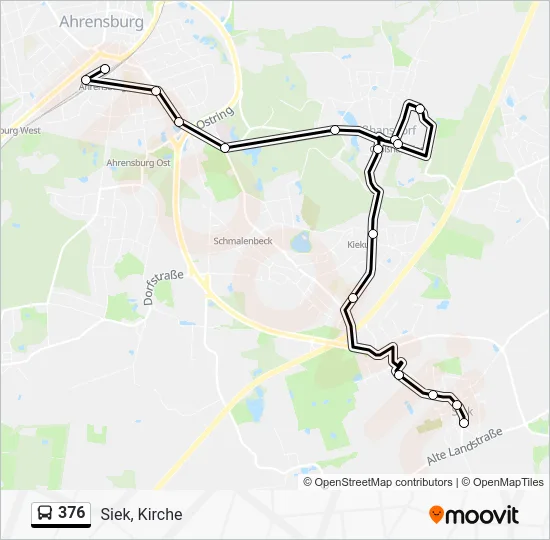 Автобус 376: карта маршрута