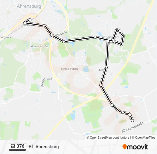 Автобус 376: карта маршрута