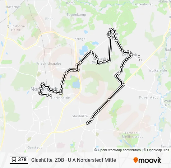 Автобус 378: карта маршрута