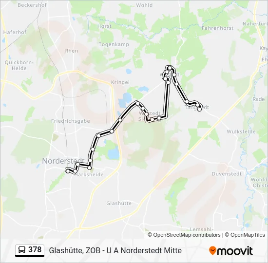 Автобус 378: карта маршрута
