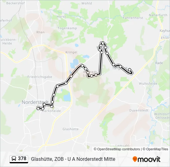 Автобус 378: карта маршрута