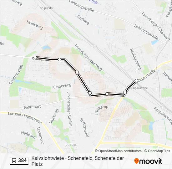 Автобус 384: карта маршрута