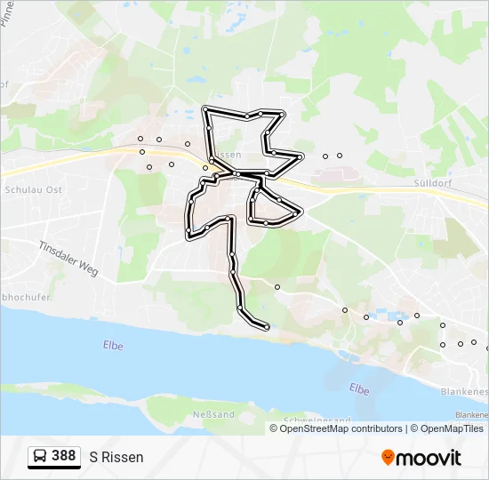 Автобус 388: карта маршрута