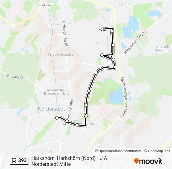 Автобус 393: карта маршрута