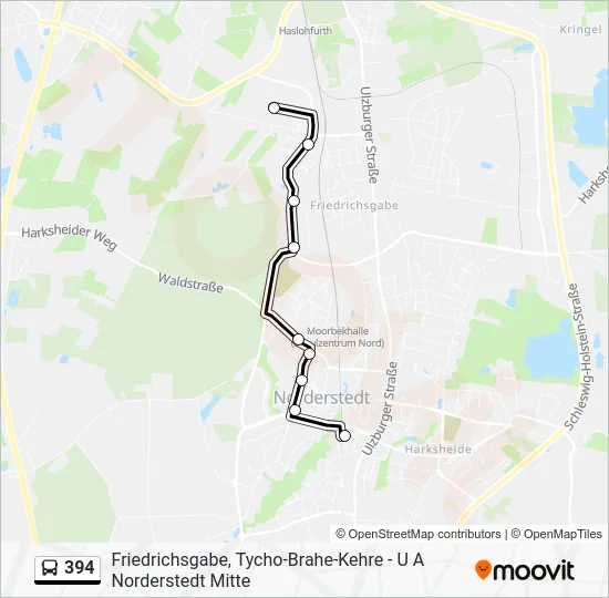 Автобус 394: карта маршрута