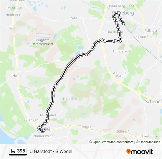 Автобус 395: карта маршрута