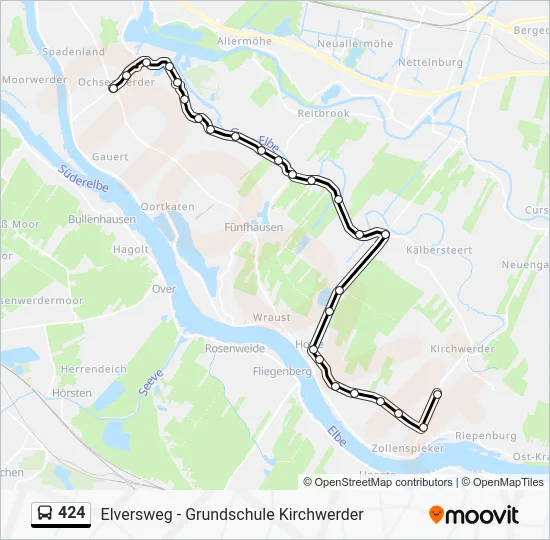 Автобус 424: карта маршрута