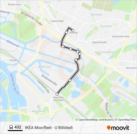 Автобус 432: карта маршрута