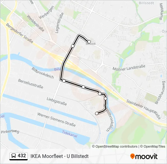 Автобус 432: карта маршрута